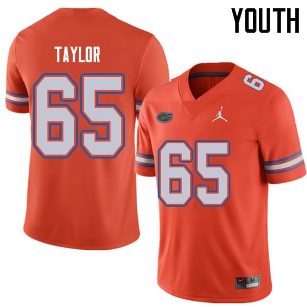 Youth NCAA Florida Gators Jawaan Taylor #65 Stitched Authentic Jordan Brand Orange College Football Jersey ONU0365DJ